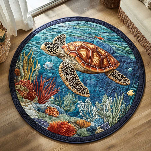 Sea Wanderer Turtle WN1703016CL Quilted Round Mat