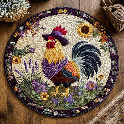 Morning Rooster WN2804045CL Quilted Round Mat