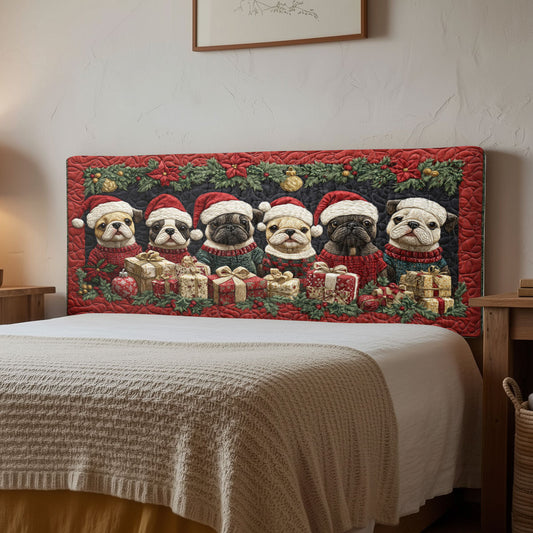 Festive Bulldog CW1312008CL Quilted Headboard Slipcover