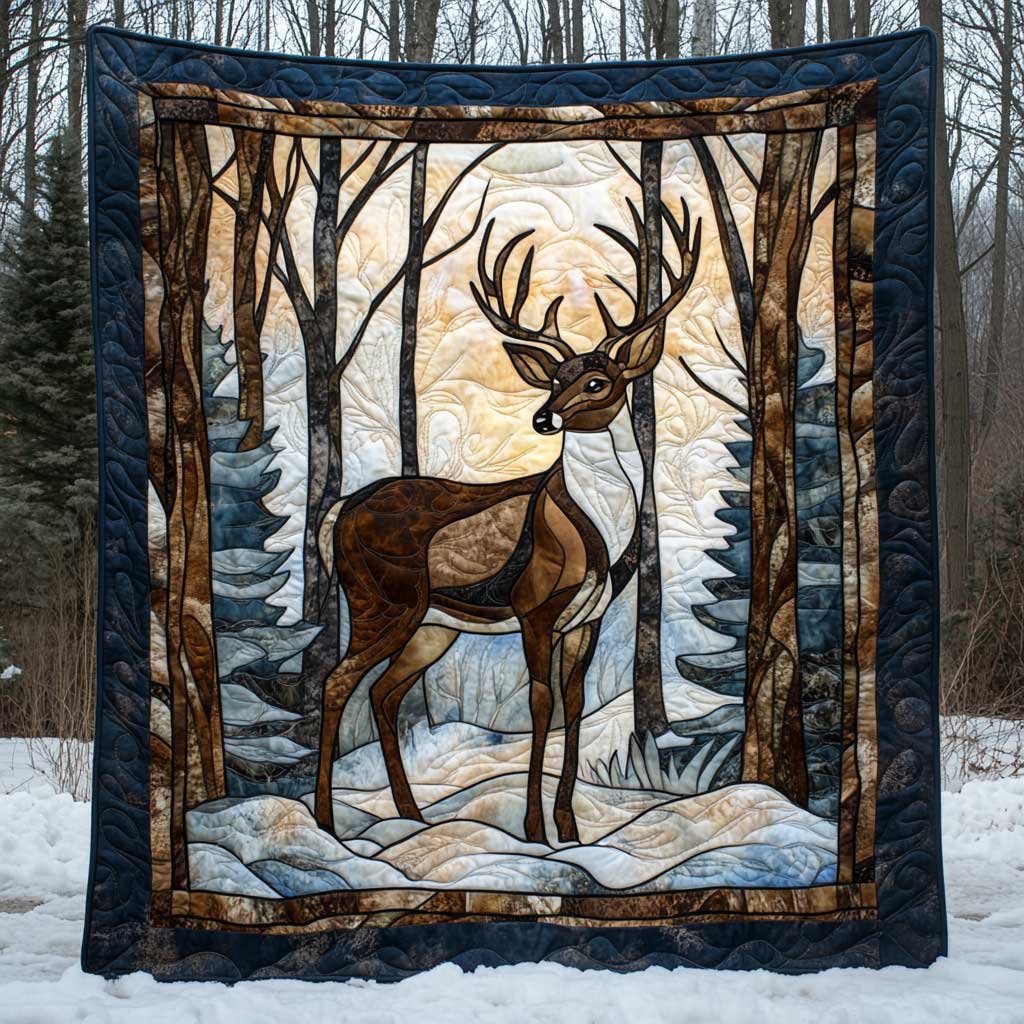 Snow Forest Stag WP1402046CL Quilt