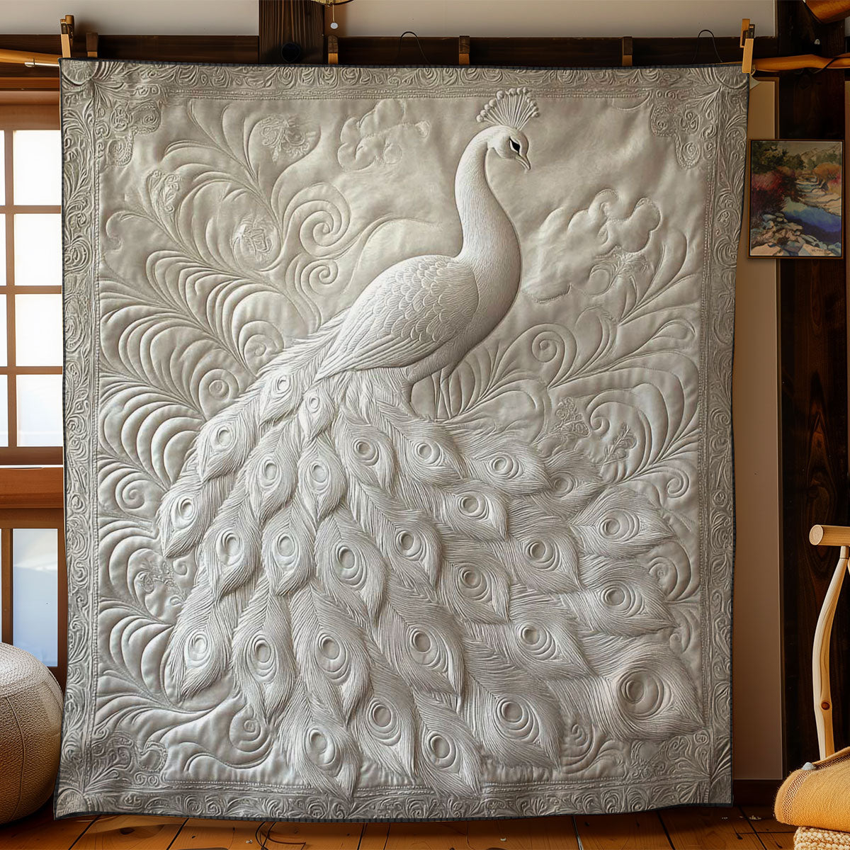 Majestic White Peacock WN1002001CL Quilt