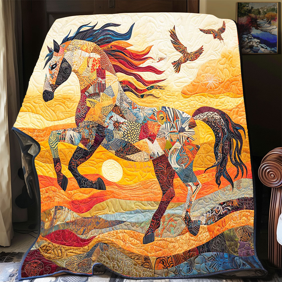 Sunset Safari Horse WP1801013CL Quilt