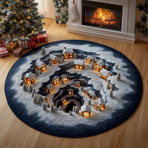 Winter Village Glow CW2811022CL Quilted Round Mat