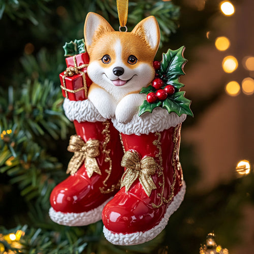 Little Corgi Wish CW2310038CL Christmas Ornament