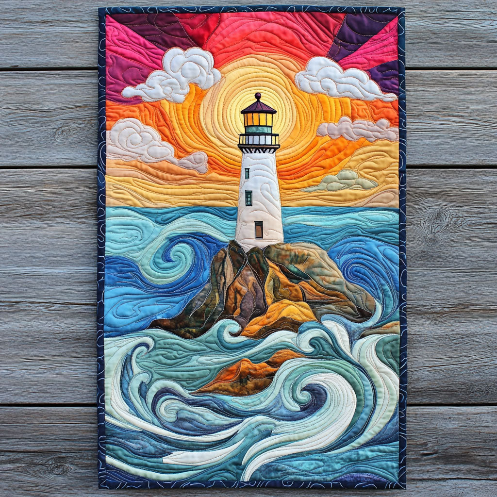 Timeless Lighthouse WP0505048CL Quilted Table Runner