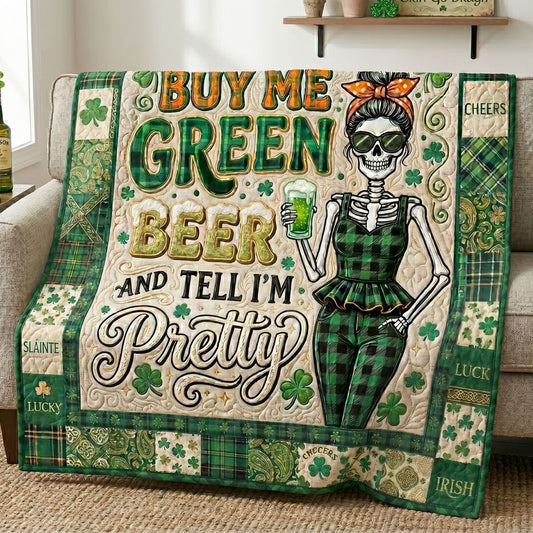 Pretty St. Patrick’s Skeleton WN0805010CL Quilt