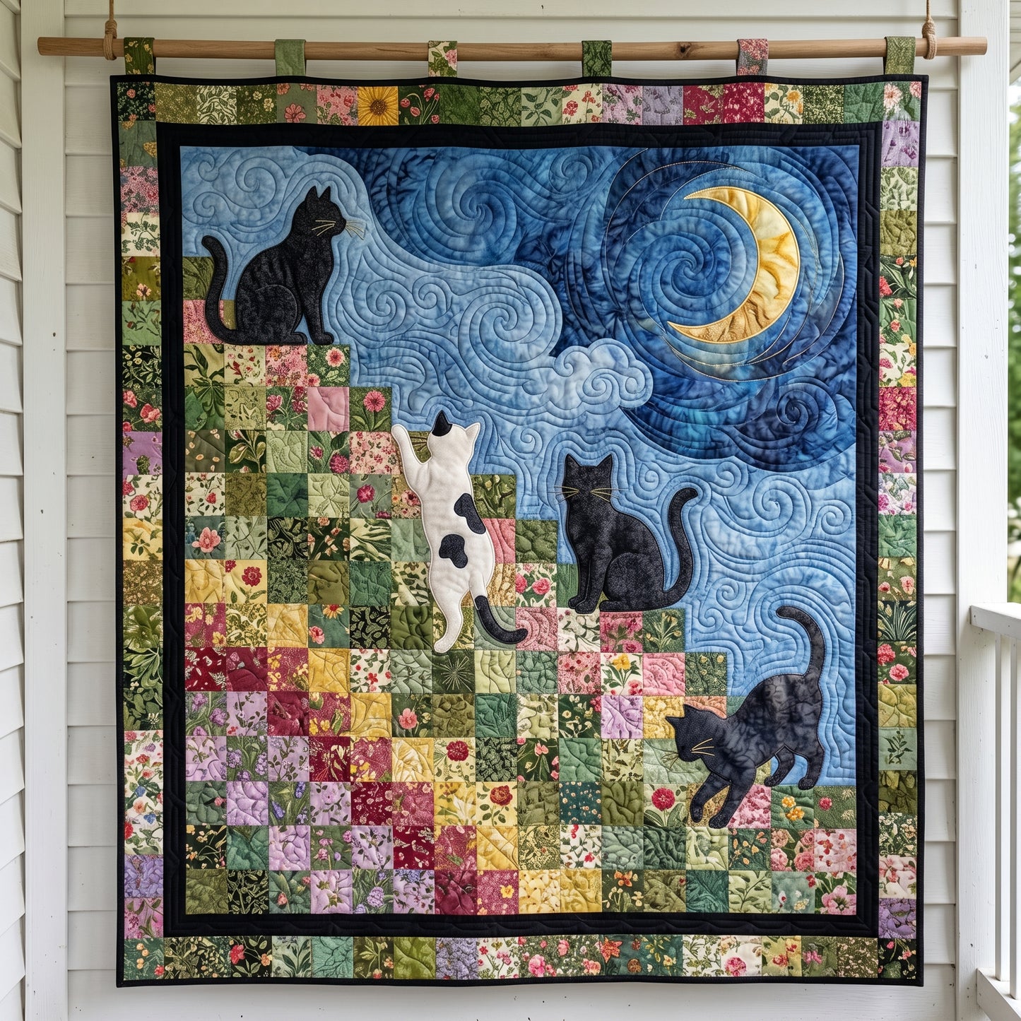 Patchwork With Cats XR1305006CL Quilt