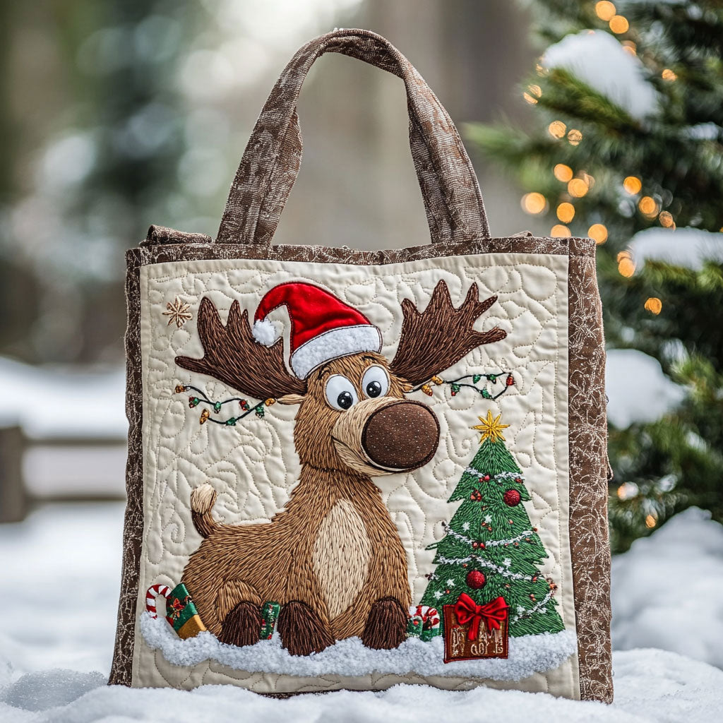 Moose Christmas Barn WN1310030CL Quilted Tote Bag