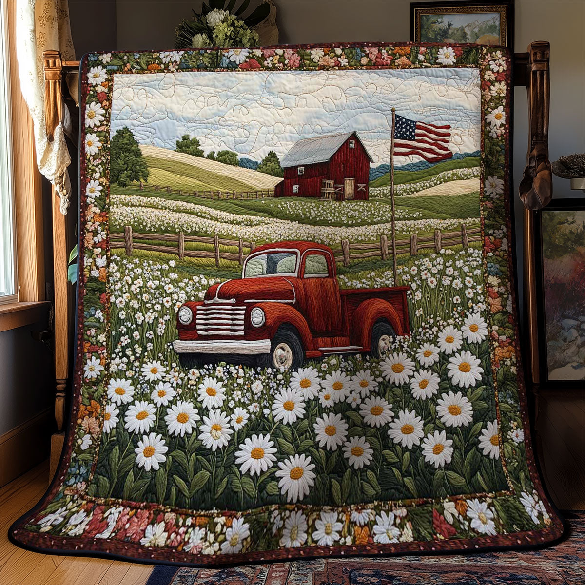 Red Truck Countryside WN0703054CL Quilt