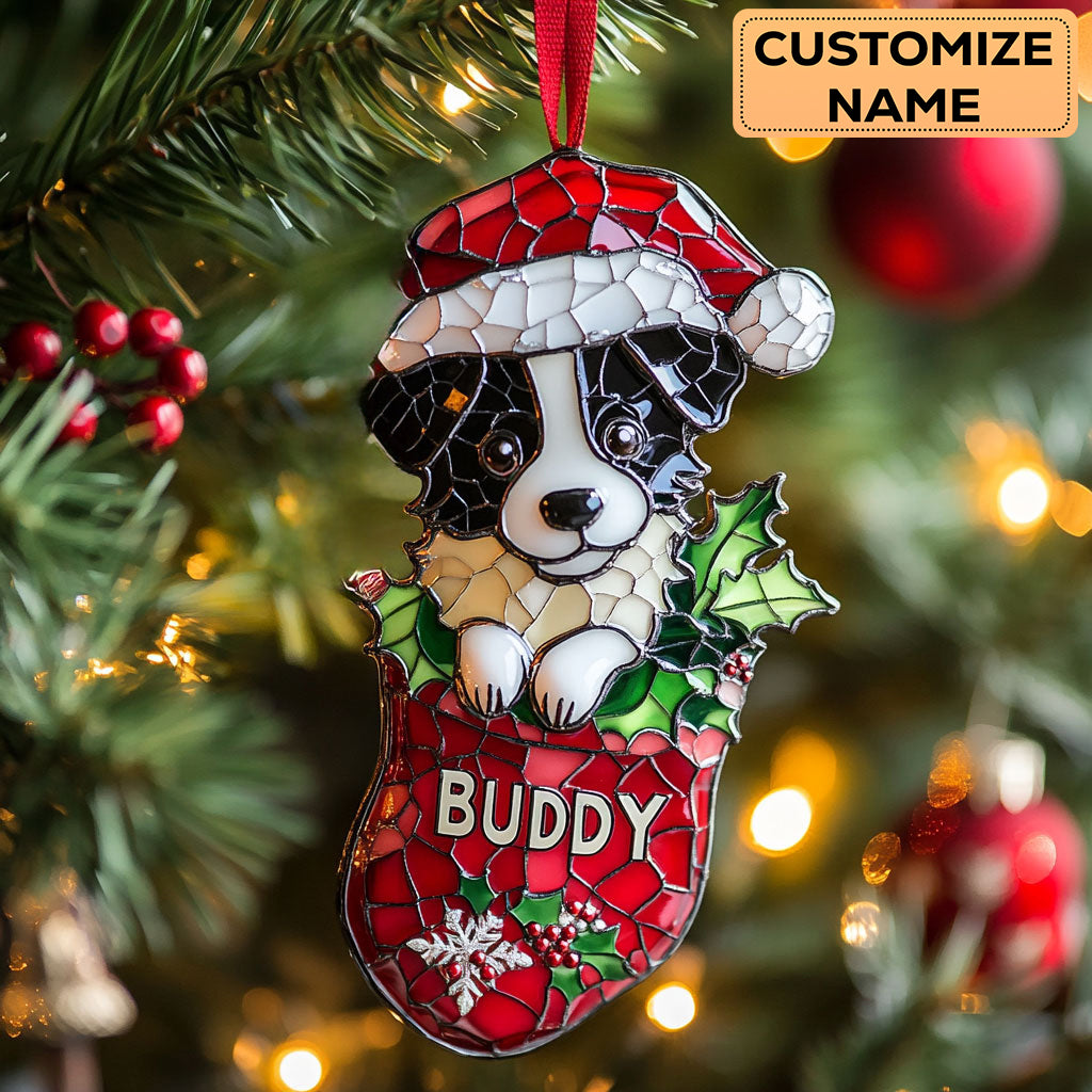 Border Collie Stocking WN1510013CL Personalized Christmas Ornament