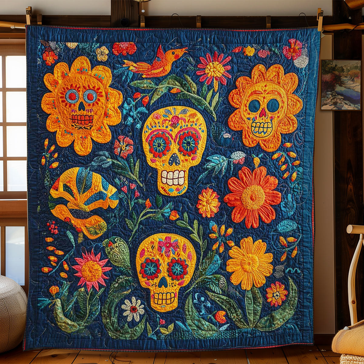 Colorful Skull WN1001004CL Quilt