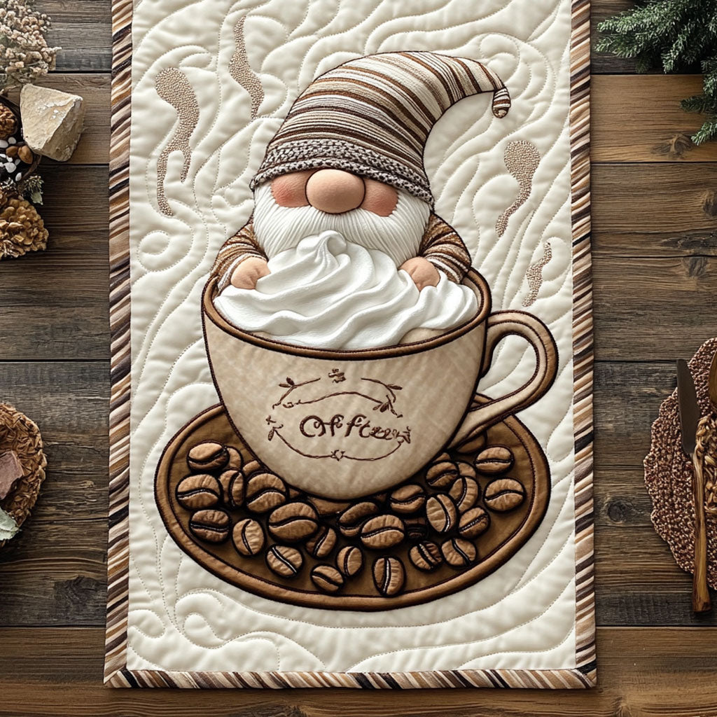 Caffeine Gnome Vibes WN0807006CL Quilted Table Runner