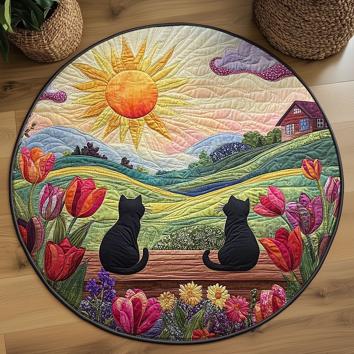 Whiskered Hill WJ2607049CL Quilted Round Mat