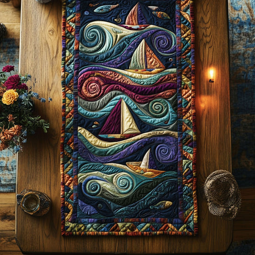 Sailboat Songline WN2006035CL Quilted Table Runner