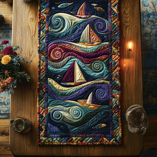 Sailboat Songline WN2006035CL Quilted Table Runner