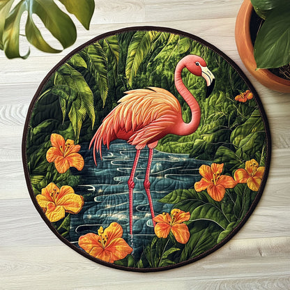 Flamingo Tropic CW1006023CL Quilted Round Mat