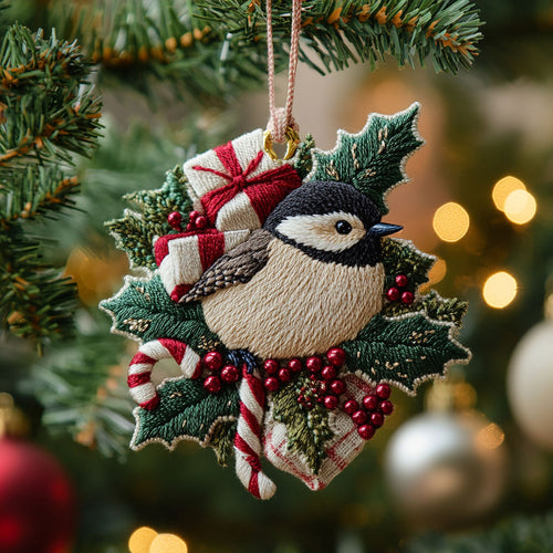 Snowy Boot Chickadee WN2210055CL Christmas Ornament