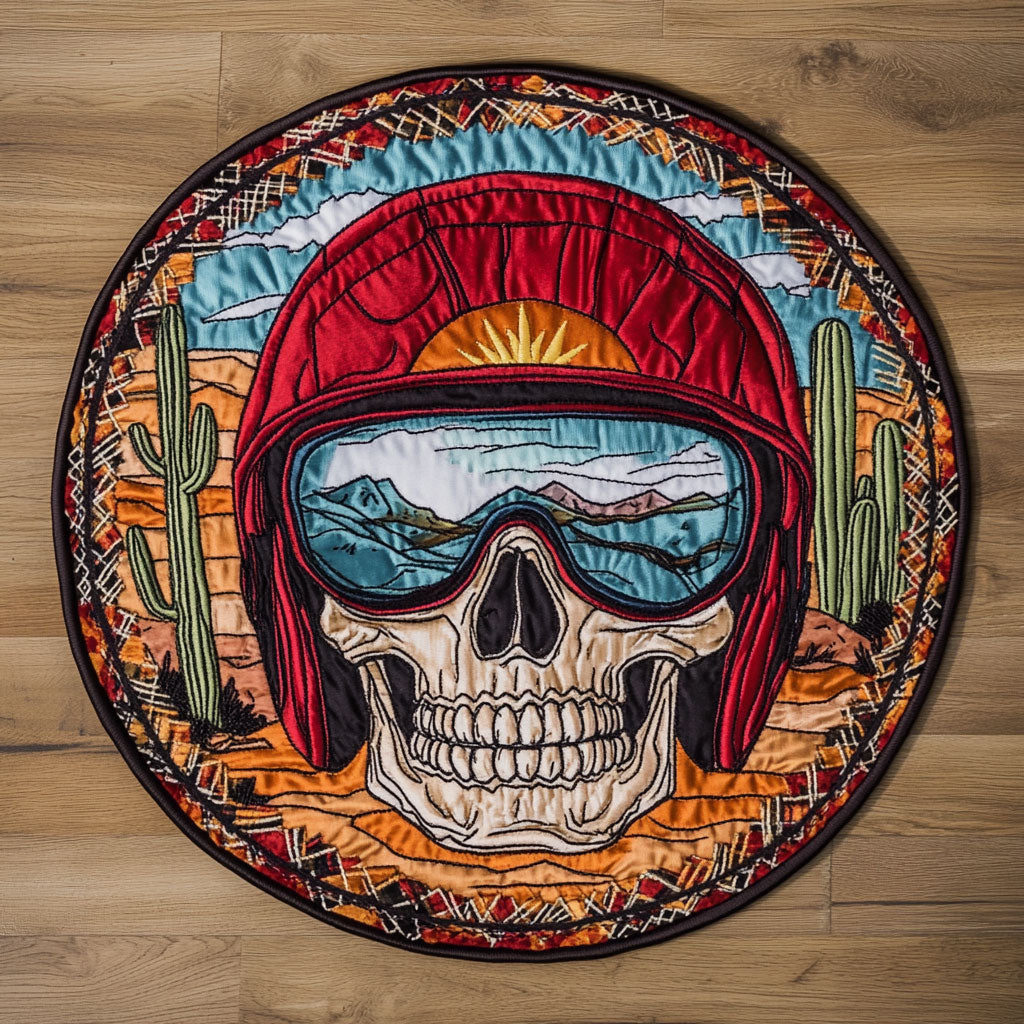 Sandswept Skull WN0908069CL Quilted Round Mat