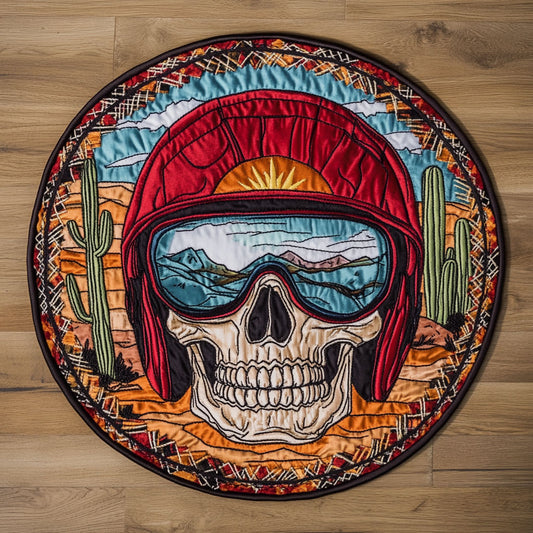 Sandswept Skull WN0908069CL Quilted Round Mat