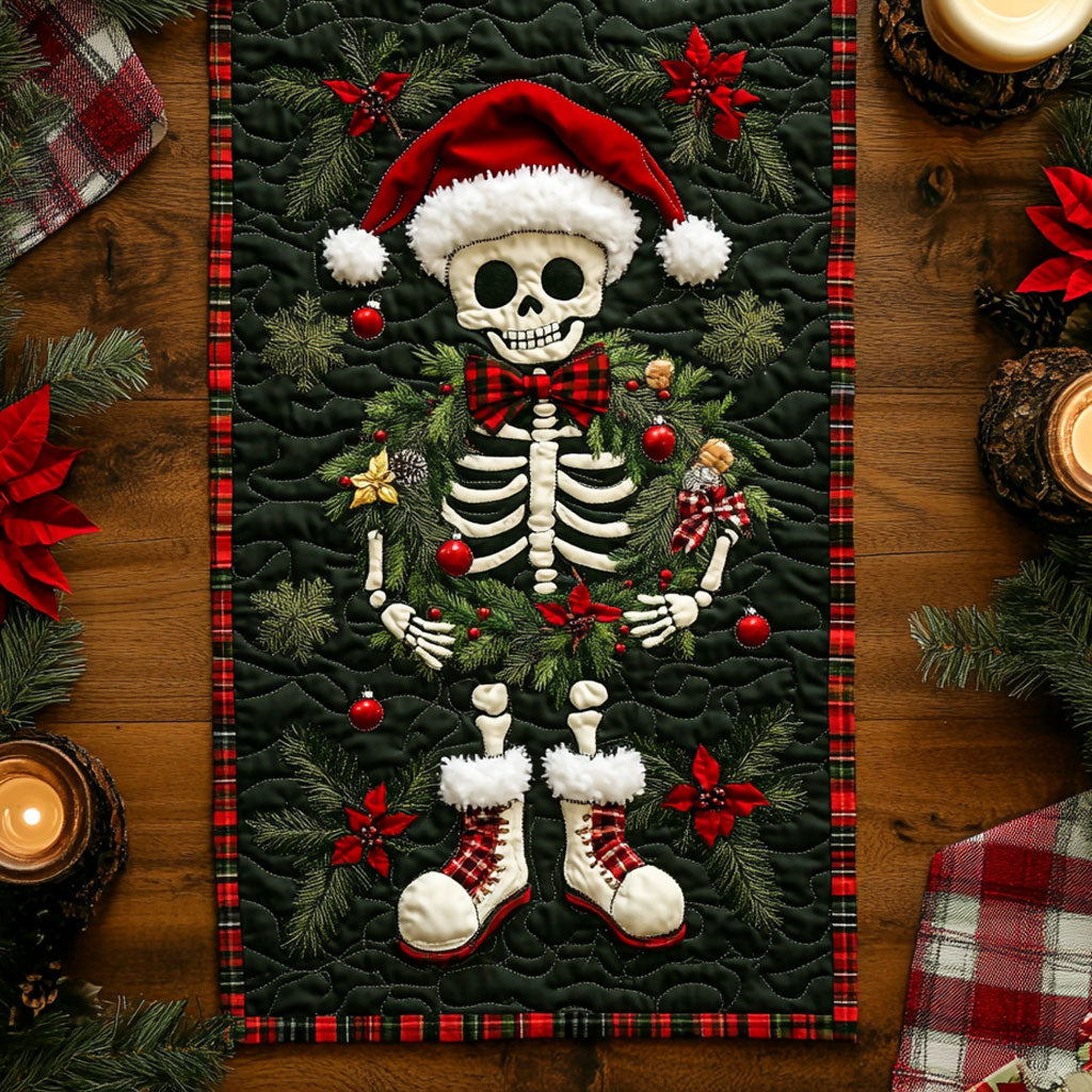 Skeleton Holiday Spin WN1107058CL Quilted Table Runner
