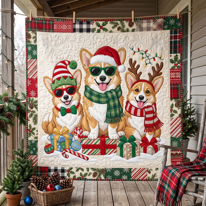 Cool Corgi Christmas Crew WN2706006CL Quilt