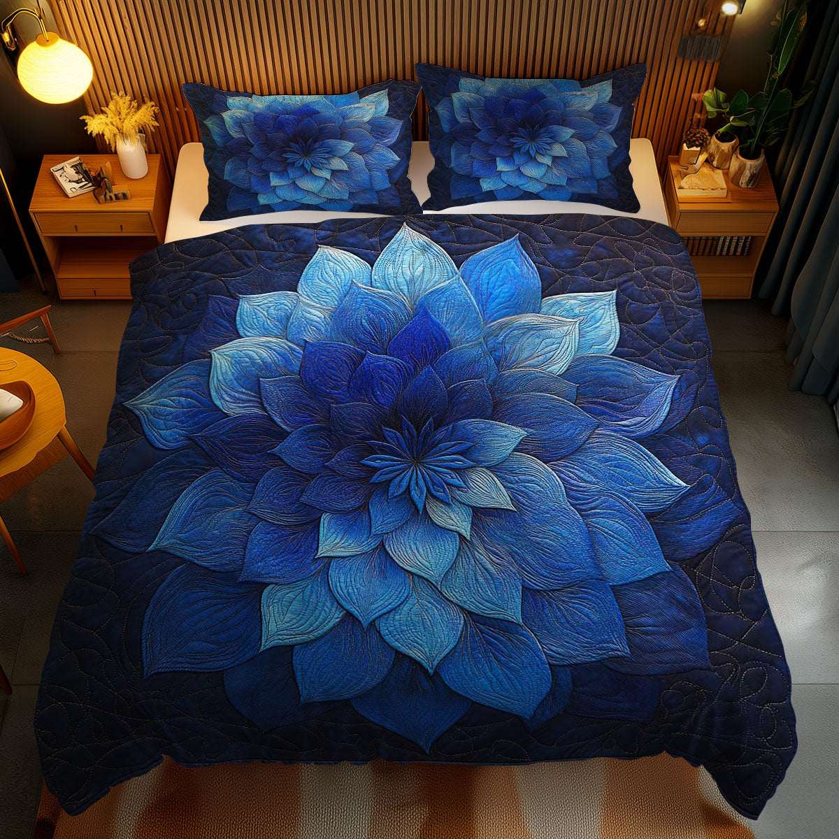 Royal Blue Flower WN1103142CL Duvet Cover Set