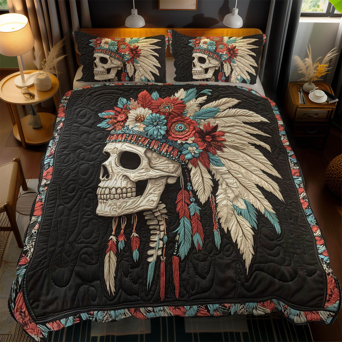 Feathered Skull WN2301063CL Duvet Cover Set