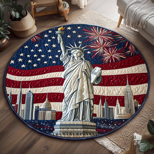 Stars Of Liberty WJ1106047CL Quilted Round Mat