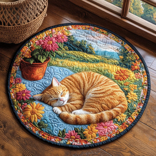 Sleeping Cat WJ1505027CL Quilted Round Mat