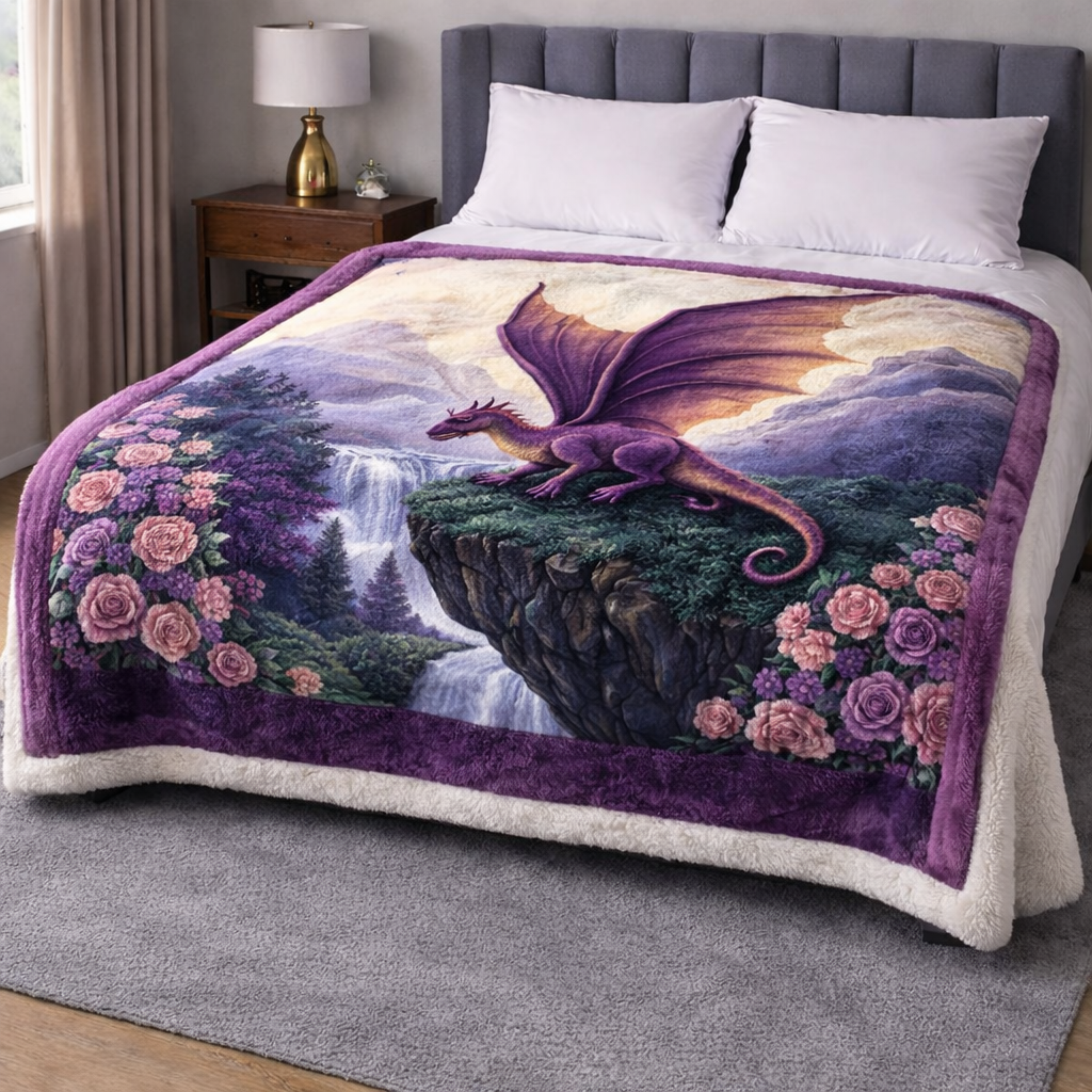 Mystic Dragon QA1002009CL Faux Fur Throw Blanket