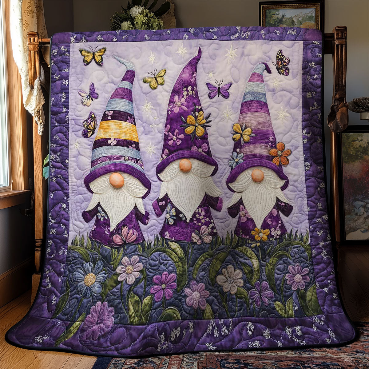 Floral Gnome Harmony WN1501081CL Quilt