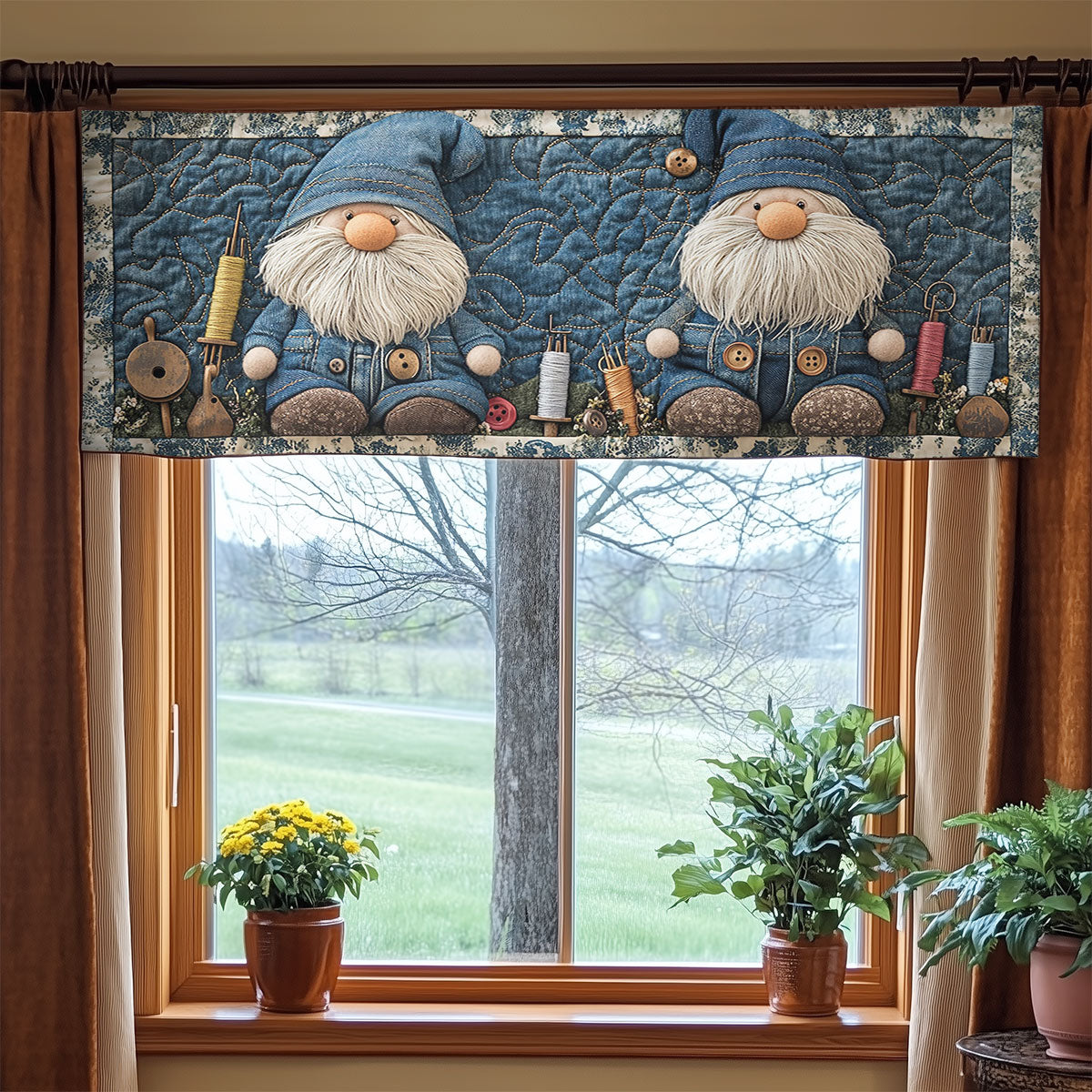 Twin Gnome Tales WN1406063CL Quilted Valance