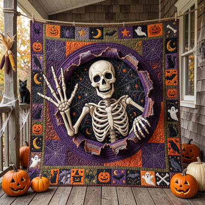 Skeleton Rising Halloween WN2706012CL Quilt