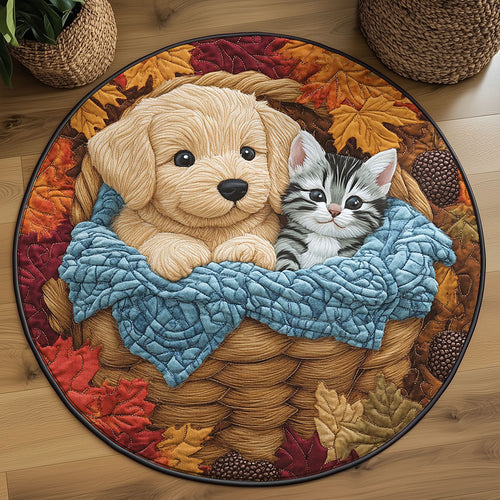 Cozy Autumn Pet WJ0307037CL Quilted Round Mat