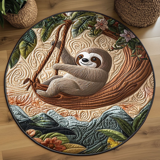 Tropical Sloth WJ0404047CL Quilted Round Mat