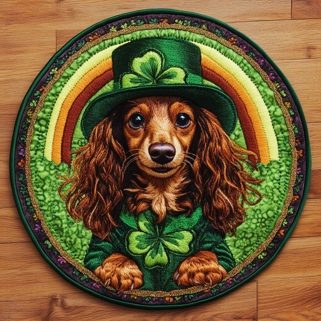 Dachshund Charm WN0907022CL Quilted Round Mat