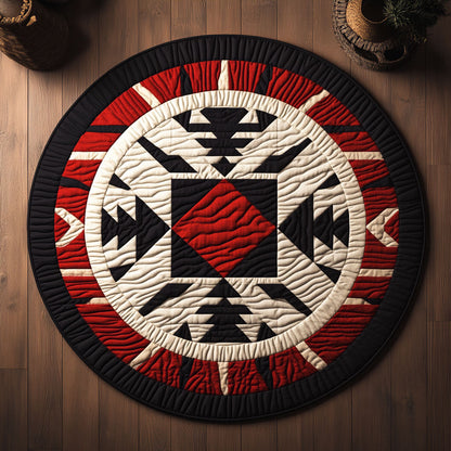 Geometric Harmony KL1301063CL Quilted Round Mat