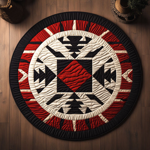 Geometric Harmony KL1301063CL Quilted Round Mat