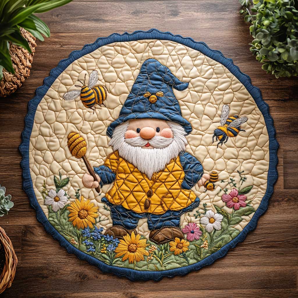 Bee Gnome WN2703036CL Quilted Round Mat