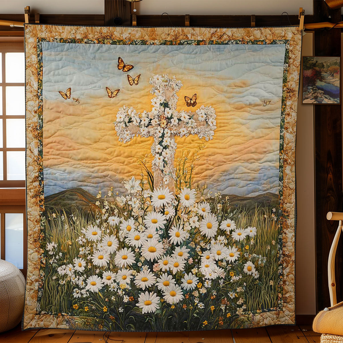 Christianity Blooming Faith WN0603042CL Quilt