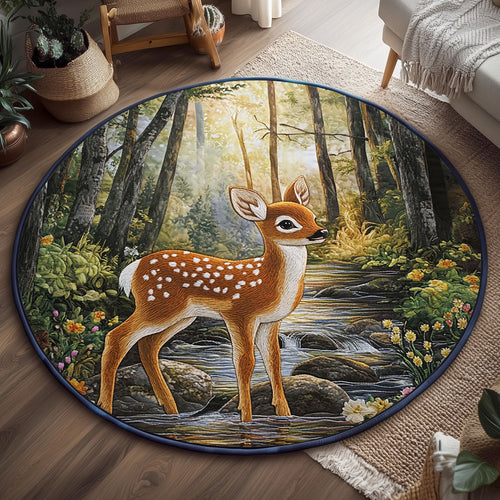 Lone Fawn WJ0407044CL Quilted Round Mat