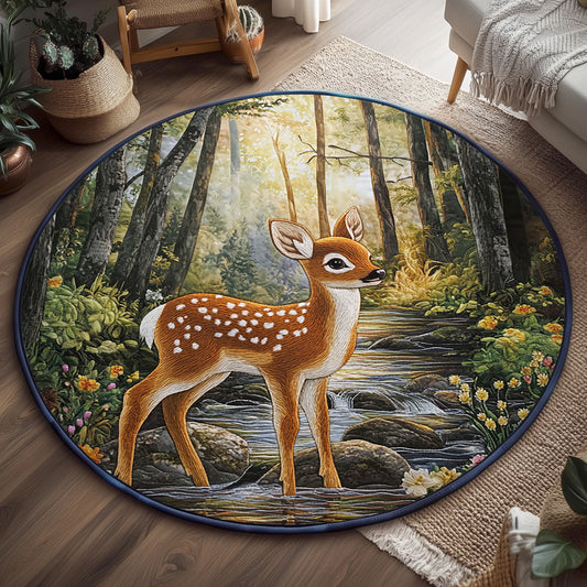 Lone Fawn WJ0407044CL Quilted Round Mat