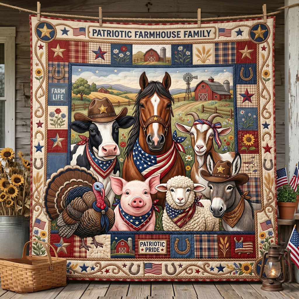 Patriotic Farmhouse Family WN0406012CL Quilt