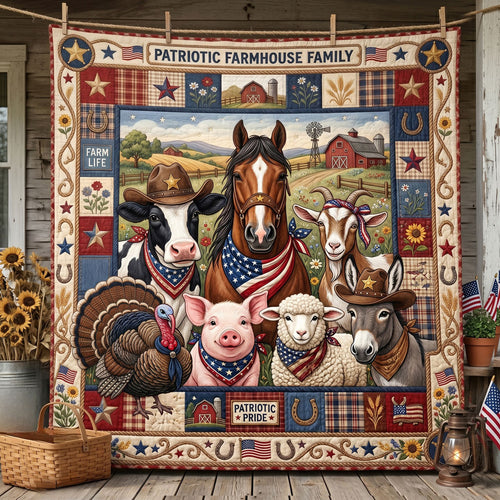 Patriotic Farmhouse Family WN0406012CL Quilt