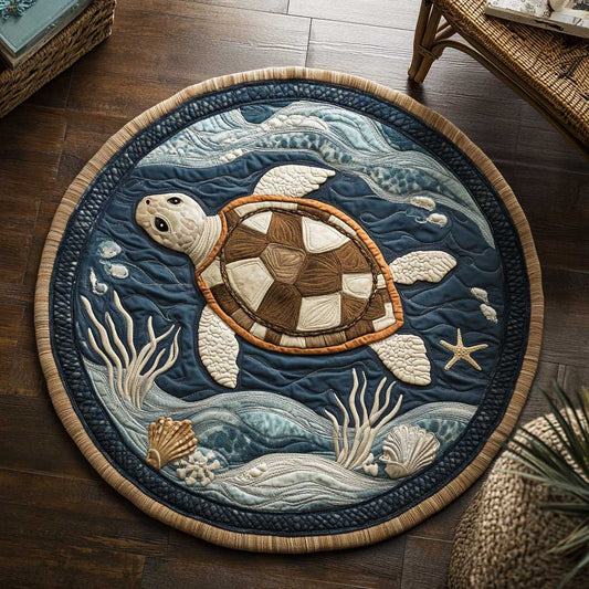 Turtle Tide WN0104058CL Quilted Round Mat