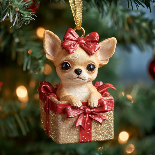 Festive Chihuahua CP2010028CL Christmas Ornament