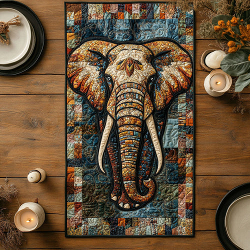 Cozy Elephant CW1201071CL Quilted Table Runner