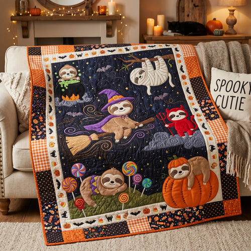 Cute Halloween Sloths XR1405016CL Quilt
