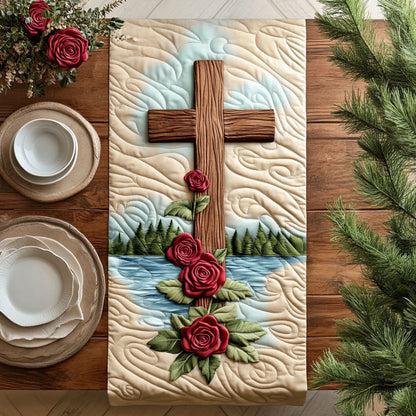 Faith In Bloom WJ0306024CL Quilted Table Runner