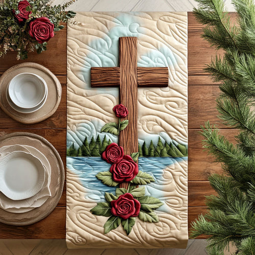 Faith In Bloom WJ0306024CL Quilted Table Runner